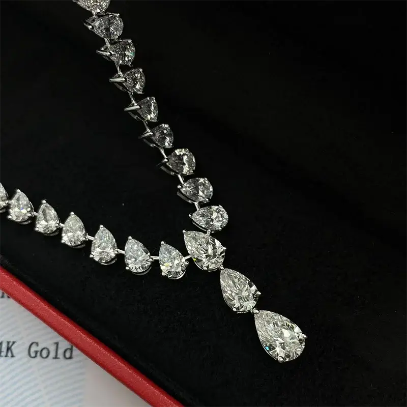 36.6ct Lab Diamond Pear Necklace - La Maison Val D'or
