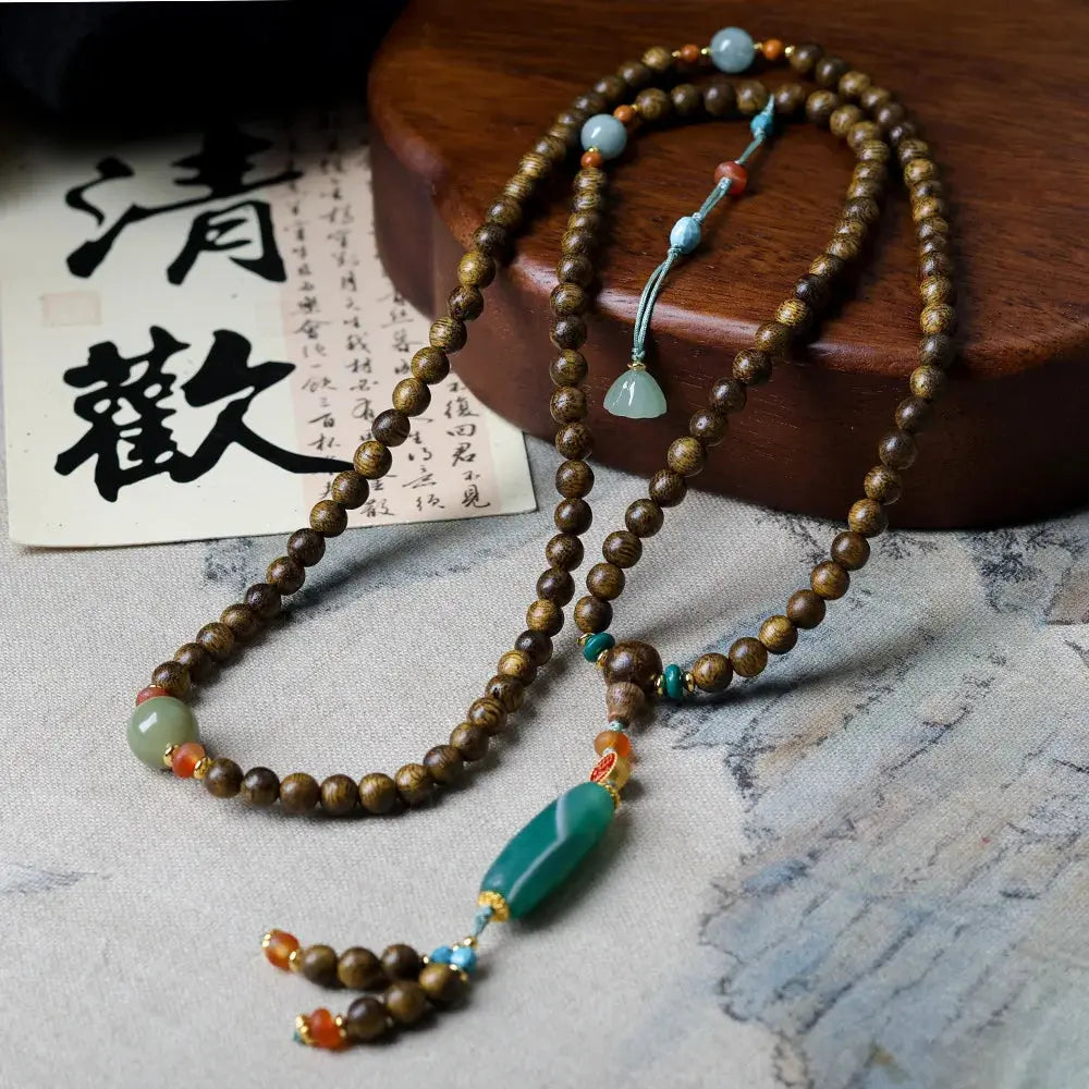 Agarwood Green Agate Bracelet - La Maison Val D'or