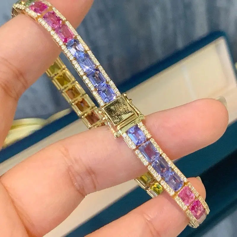 Natural Sapphire Diamond Bracelet - La Maison Val D'or