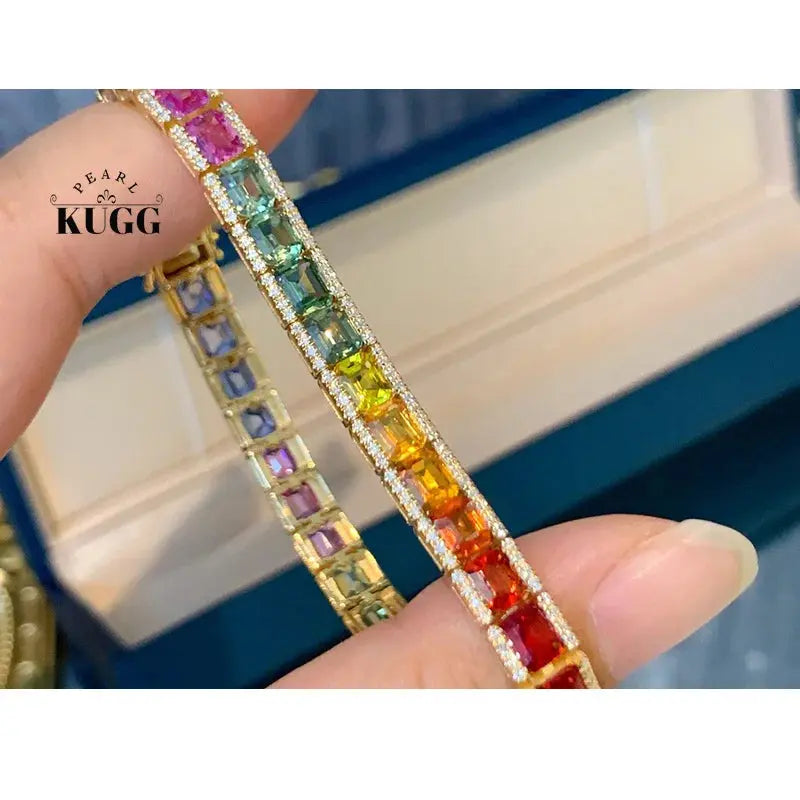 18K Gold Sapphire Diamond Bracelet - La Maison Val D'or