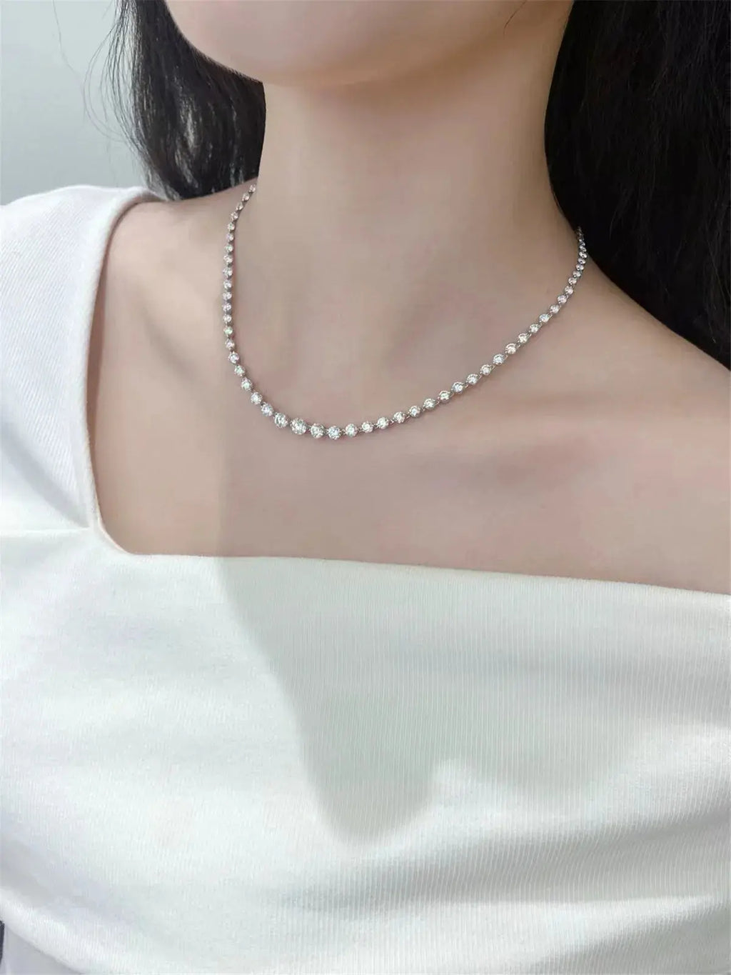10 Carat Platinum Diamond Necklace - La Maison Val D'or