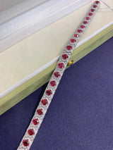 18K White Gold Ruby Bracelet - La Maison Val D'or