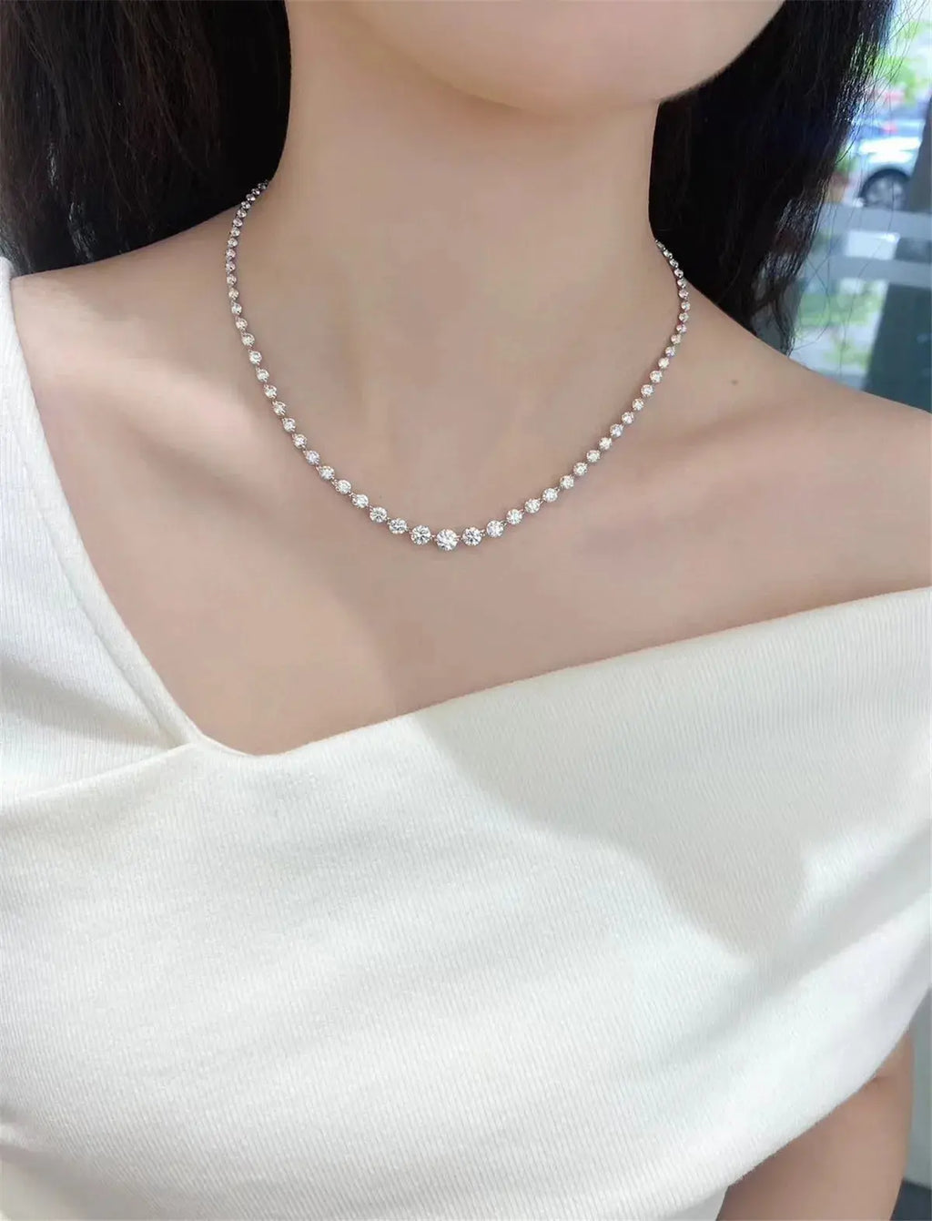 10 Carat Platinum Diamond Necklace - La Maison Val D'or
