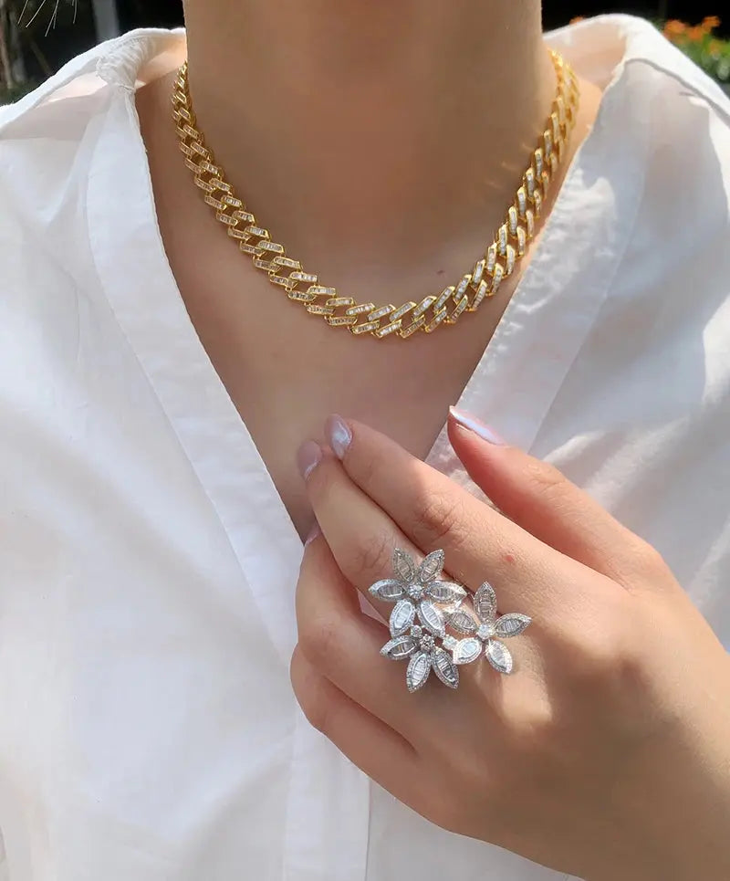 18K Gold 6.60ct Diamond Necklace - La Maison Val D'or