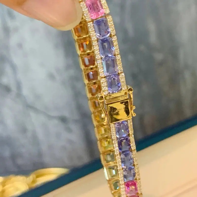Natural Sapphire Diamond Bracelet - La Maison Val D'or