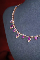 Rose Gold Sapphire Necklace - La Maison Val D'or