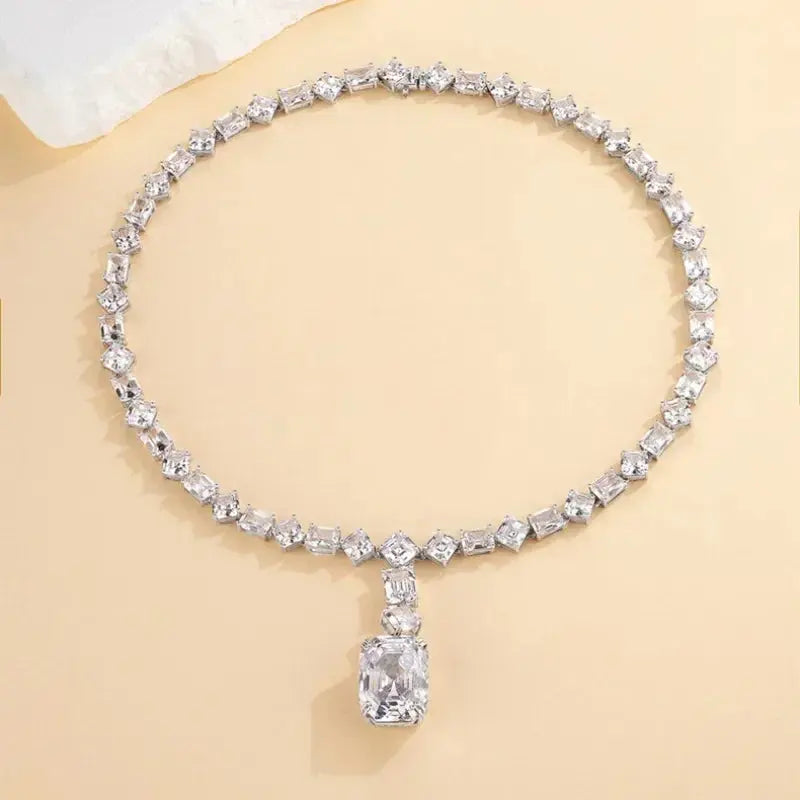 Sterling Silver Lab Diamond Choker - La Maison Val D'or