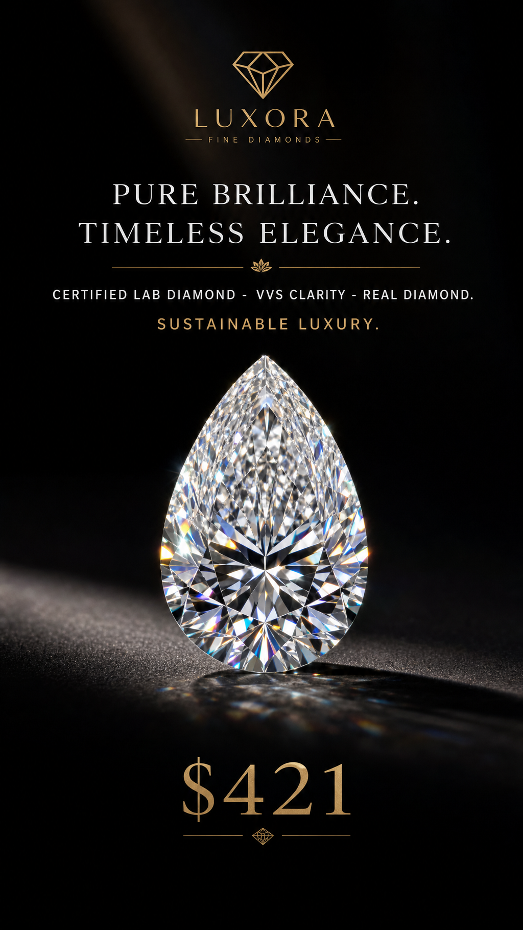 Certified Pear Lab Diamond La Maison Val D'or