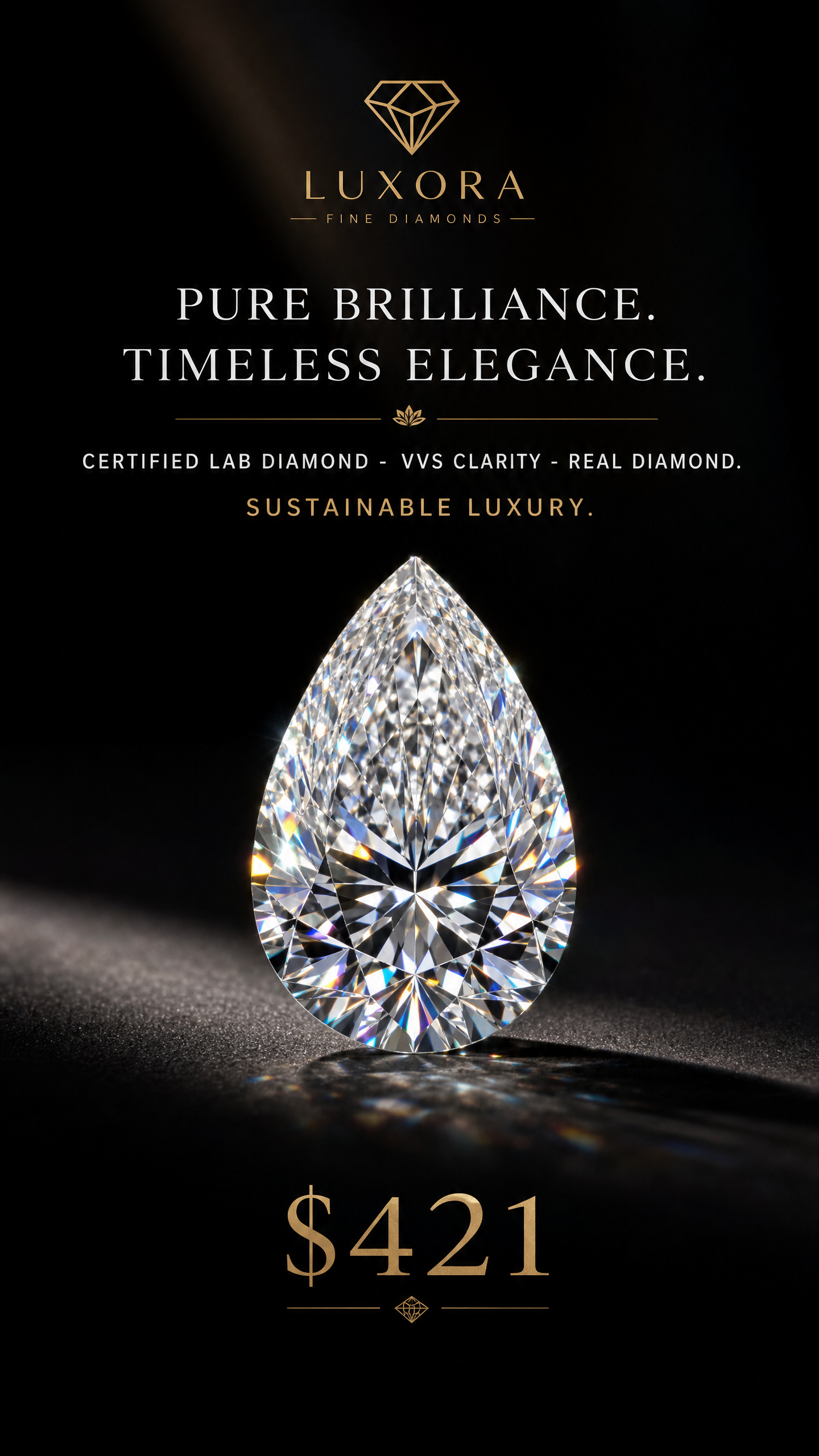 Certified Pear Lab Diamond La Maison Val D'or