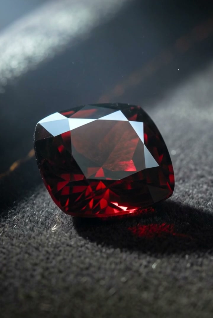 The alexandrite under warm candlelight, framed for a phone.